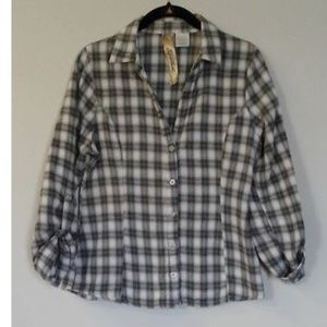 Plaid Flannel Tapered Button Shirt